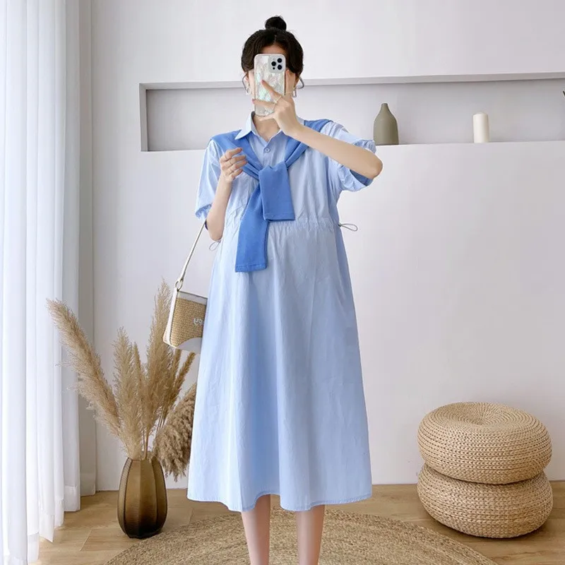 Maternity Dress Summer Korean A Line Clothes For Pregnant Women