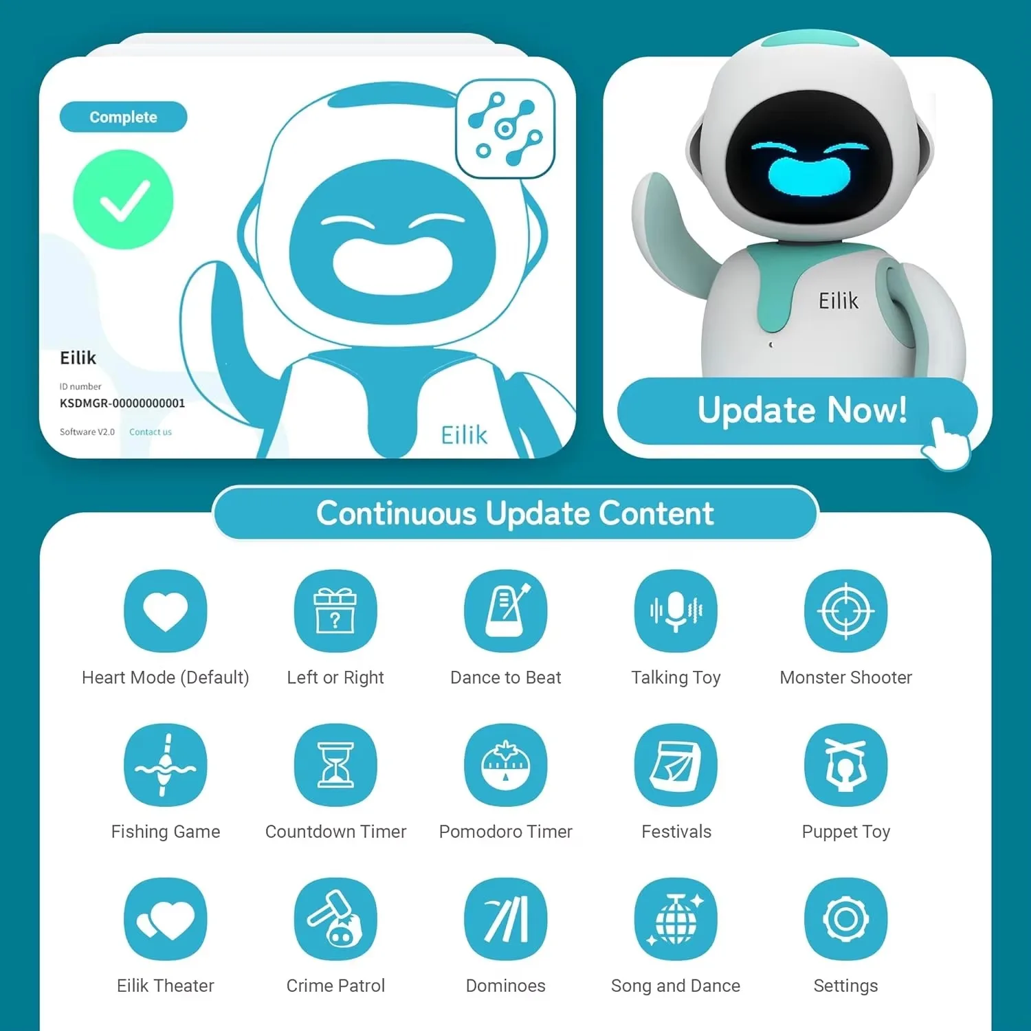 Eilik-Cute Robot Pets for Kids and Adults, Your Perfect Interactive Companion at Home or Workspace, Unique for Girls & Boys.