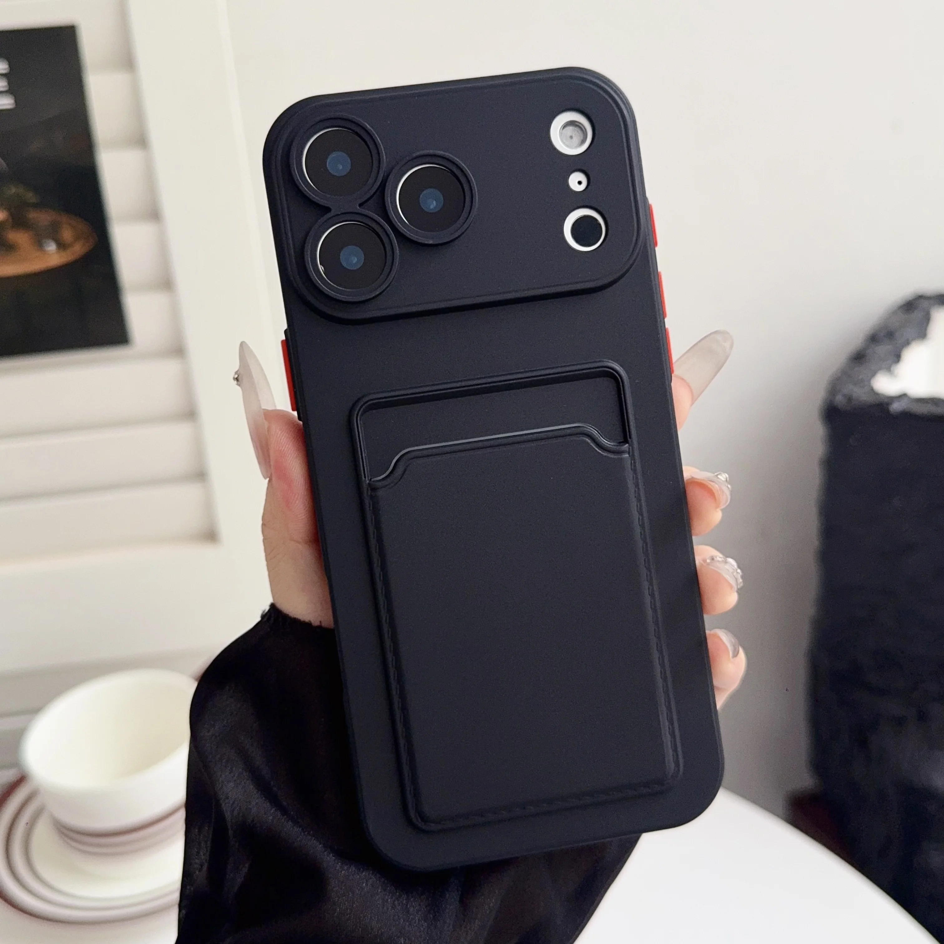 Luxury Soft Silicone Wallet Card Holder Phone Case with Slot Bag