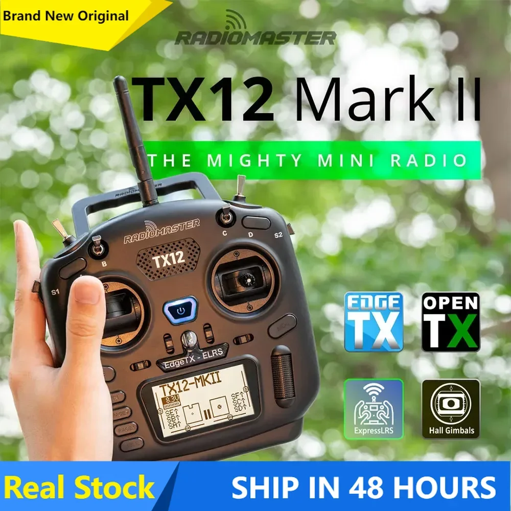 

Радиомастер TX12 MKII 2,4G CC2500 / ExpressLRS 16CH EdgeTX / OpenTX совместимая цифровая пропорциональная радиосистема