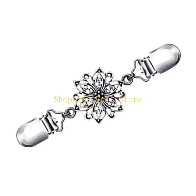 KX4B 빈티지 스웨터 목도리 클립 목도리 스카프 금속 클립 카디건 클립 브로치 카디건 스웨터 안전 핀 여성과 소녀