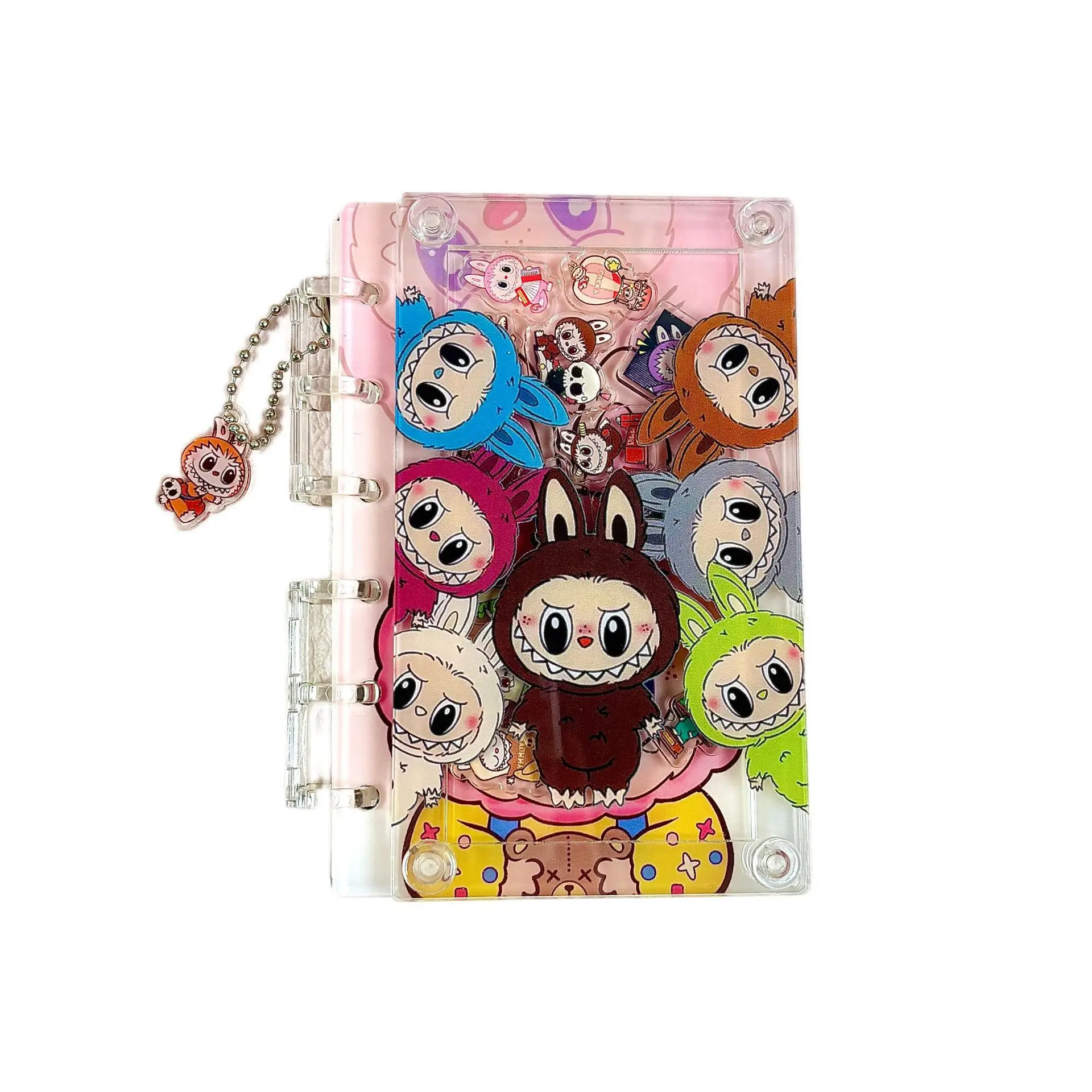 Super Cute Labubu Rocking Notebook A7 Loose Leaf Notebook Cute Girl Heart High Looks Anime Student Diary