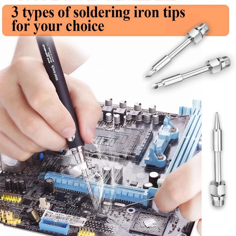 3PCS USB Soldering Iron Tips Welding Tools Set Kit 8W Solder Tip For USB Soldering Iron Electric Soldering Iron Repair Set Kit