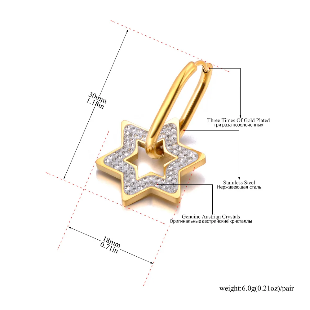 JeeMango Trendige Edelstahl-Strass-Herz-Ohrringe für Damen, vergoldet, wasserdicht, Zirkon-Ohrschmuck, Geschenk E26064 – Detail 9