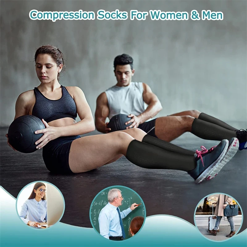 Compression Socks Medical Varicose Vein Pain Relief Pregnancy Swelling Solid Color Elastic Socks Outdoor Hiking Fitness Cycling cycling socks,compression socks