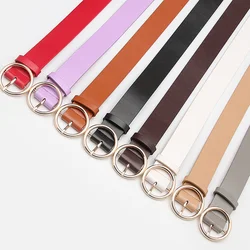 Women's Round Buckle Casual Simple Versatile Women's Jeans Accessories Belt Retro