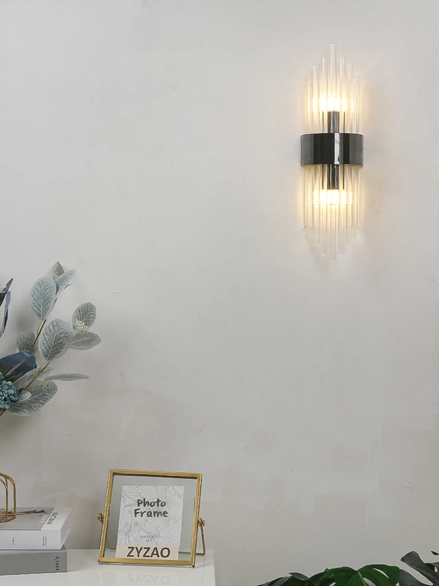 Light Luxury Wall Light Luxury Crystal Wall Lamp Decor for Living Room Bedroom Bedside FixturesTV Background Sconce Wall Lamps