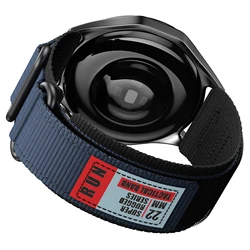 Huawei 22mm Nylon Easy Fit Strap - Universal Watch Band Wristband Bracelet for 22mm (Black blue)