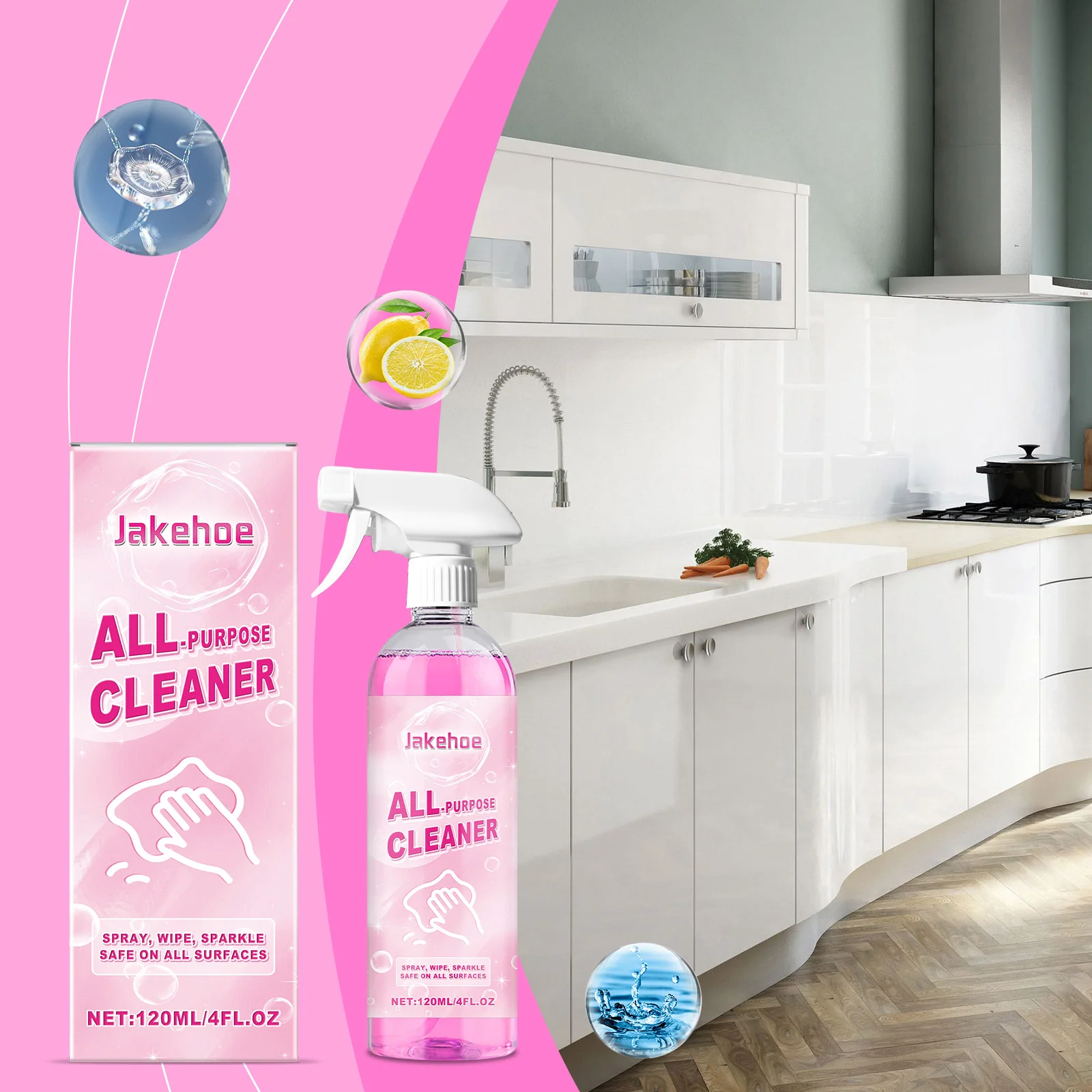 Gentle cleaning kitchen appliance desktop stains multifunctional household cleaner