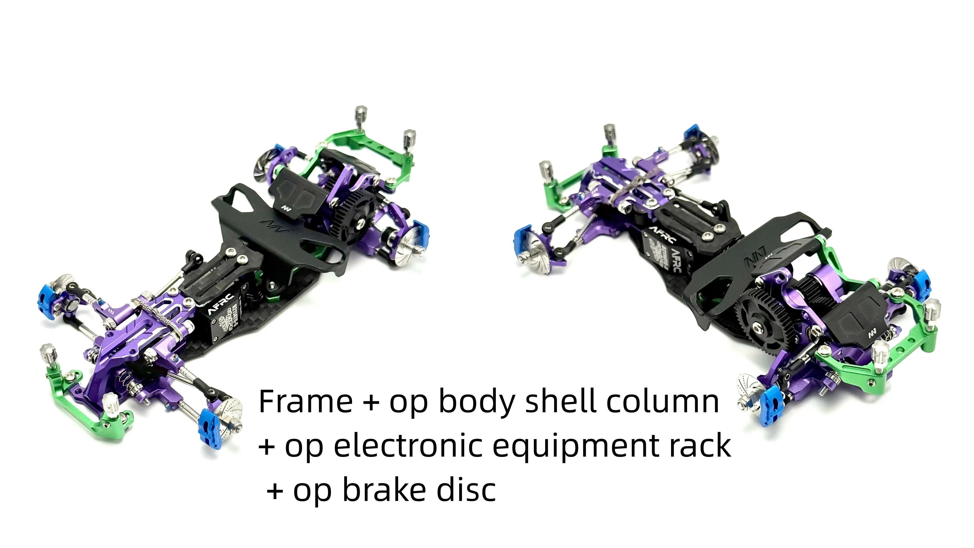 Vue d'ensemble du kit pièces détachées pour voiture RC 4x4 tout terrain, avec une grande variété de couleurs.