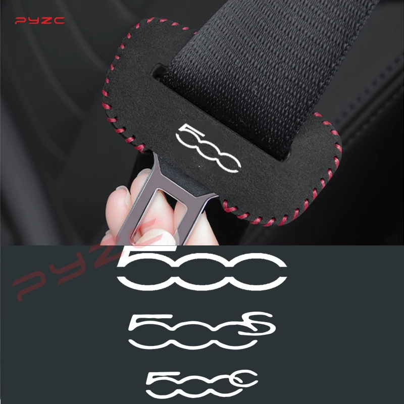 Car Seat Belt Buckle Plug Protective Cover For Fiat 500C 500S 500 Car Safety Seatbelt Anti-scratch Auto Interior Accessories
