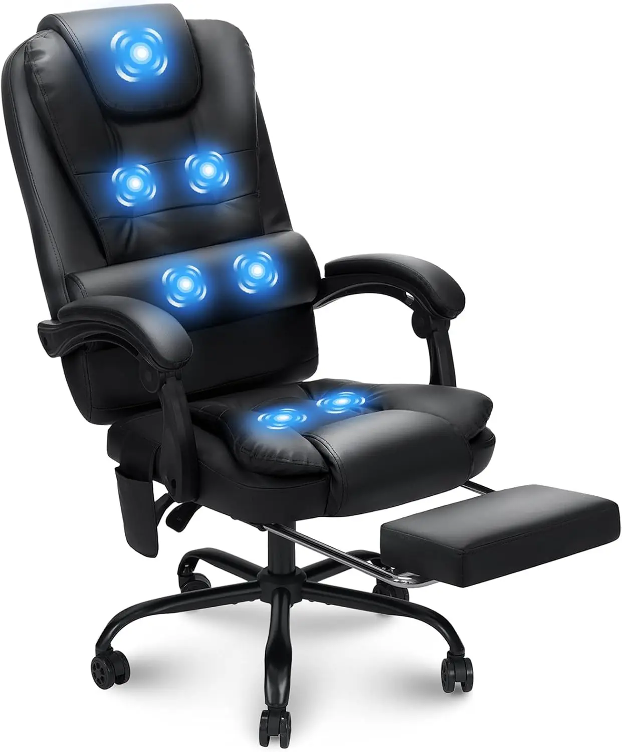 Executive Office Chair with Massage and Footrest Reclining Computer Chair 2