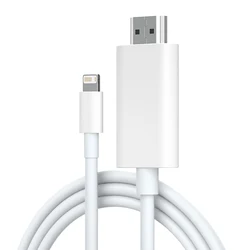 Universal HDTV Cable Adapter for iPhone & iPad to HDMI TV Connection (White)