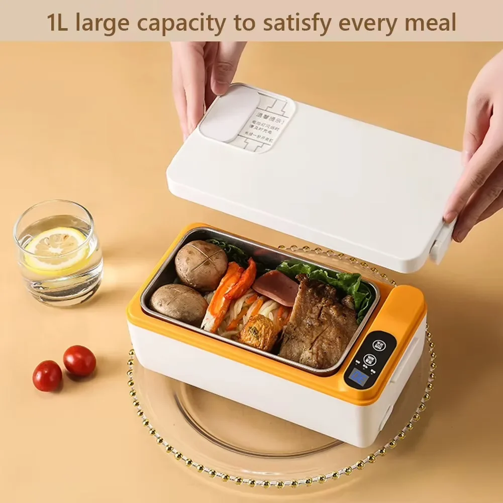 Description Picture 2 of itemPortable Wireless Electric Lunch Box Food Heater W/1.5L Removable Stainless Steel Container Heated Lunch Box For Office/Travel