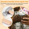 1Pcs Cobbler Shoe Repair Hammer Wood Handle Leather Work Shoemaking Repairing Remmending Shoe Tool 6