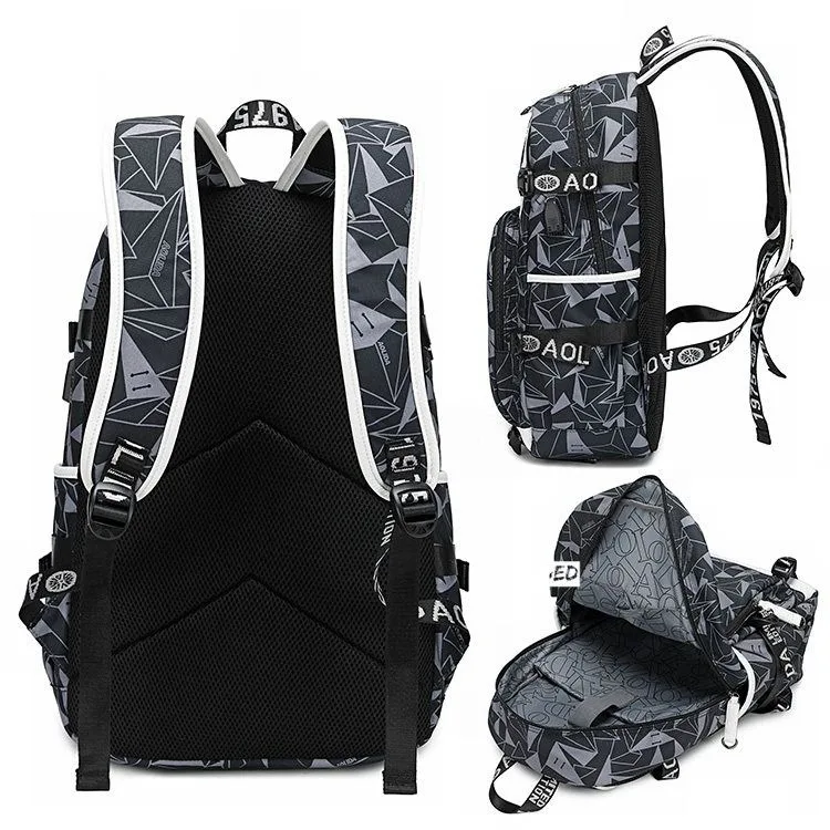 Breathable mesh,With USB,Glow-in-the-dark,Black Orange Yellow Grey,Alan Walker,AlanWalker,School Bags,Anime Backpacks Girls Boys 5