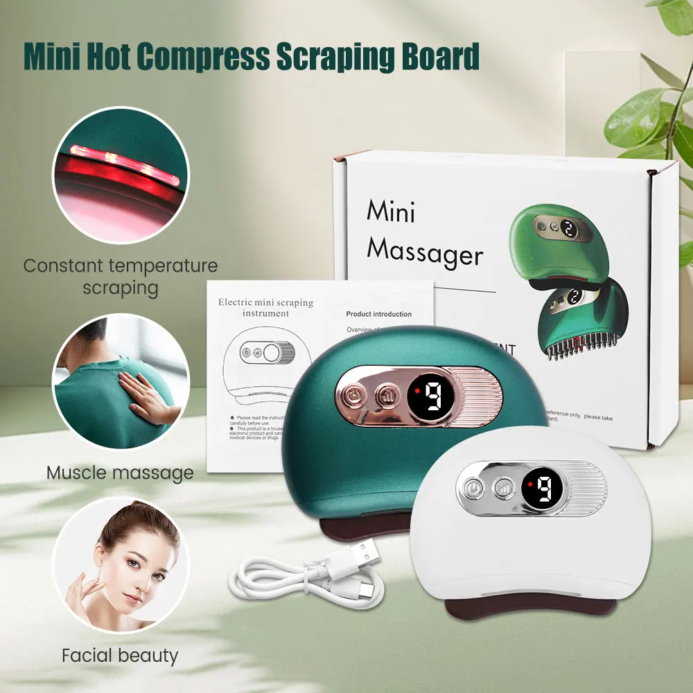 Electric Gua Sha Massager – Heat, Vibration & LED for Face, Neck & Body