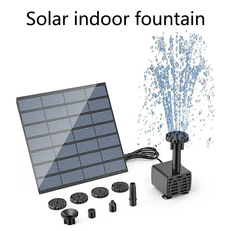 Water pump Solar Fountain Pump Replaceable 6 Nozzles Pond Fountain Water Pump Easy Installation For Pool Garden Submersible