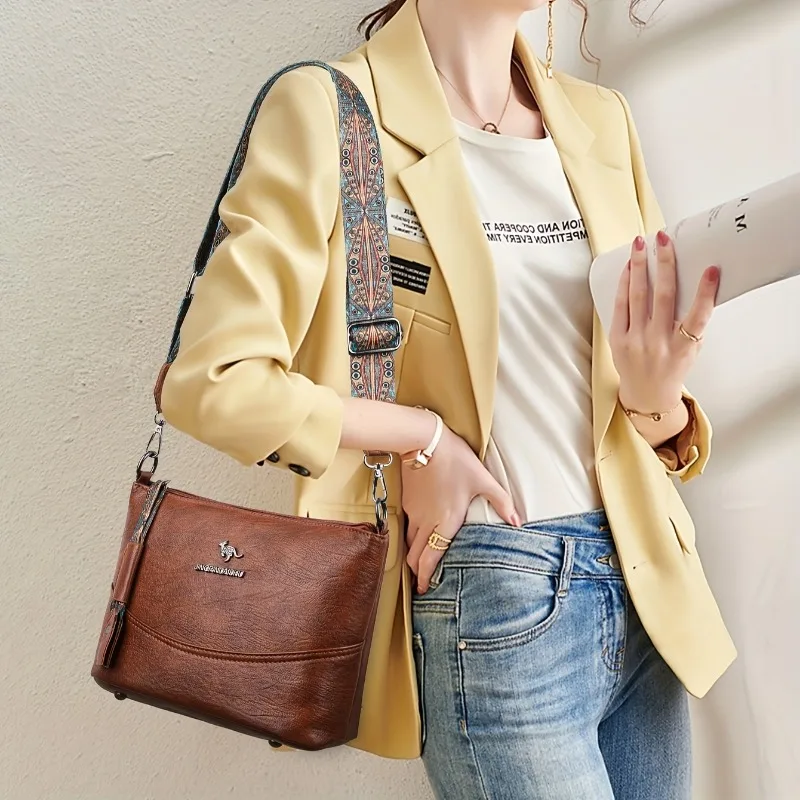 Retro Women's Tote Bag Elegant Purse with Adjustable Crossbody/Shoulder Strap, Versatile Handbag for Work, Travel, Everyday Use