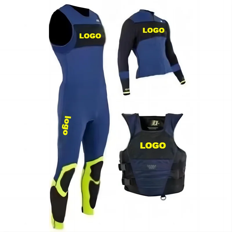 Adult Quality Neoprene Jet Ski Personalized Wetsuit and Life Vest Jacket Set for Jet Ski