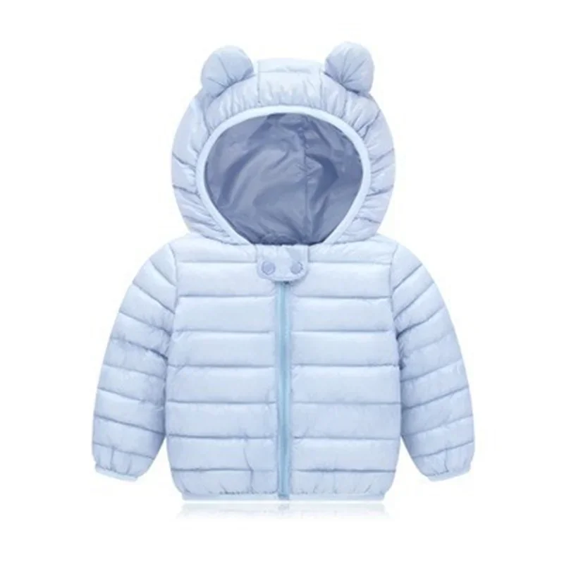 Children Padded Outerwear New Kids Warm Down Coat Boys Girls Solid Jacket Lightweight Overcoat Toddler Hooded Cotton Clothes