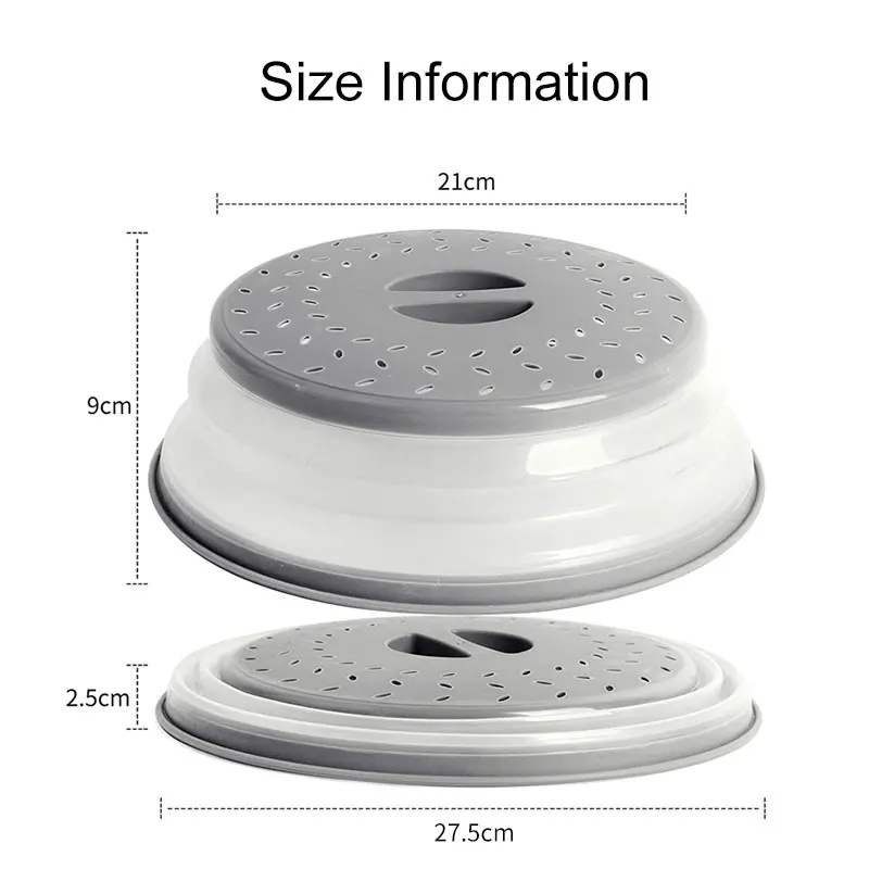 BPA Free Collapsible Microwave Cover for Food Microwave Splatter Cover Food  Strainer Dishwasher Safe Collapsible Microwave