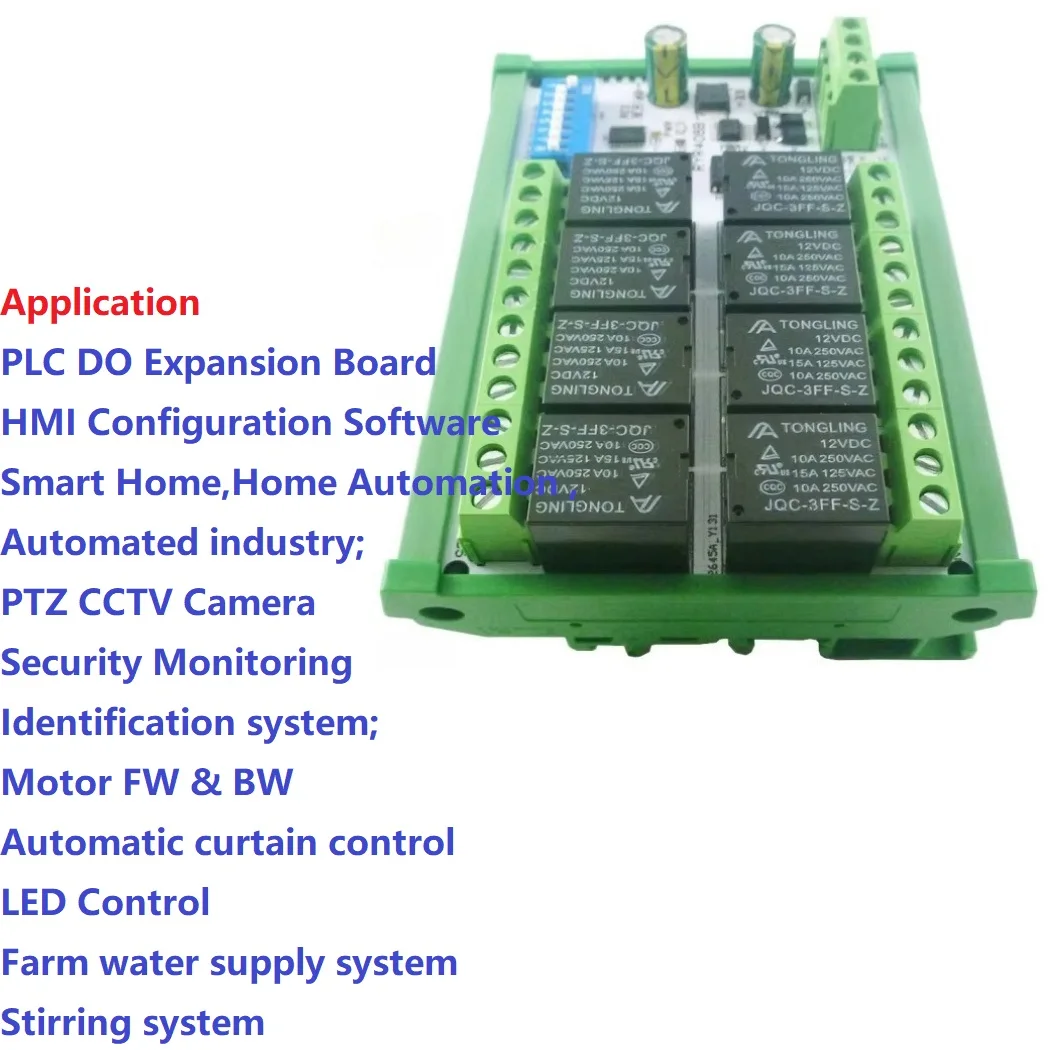 Modbus RTU PLC 원격 IO 모듈 RYR408B C35 DIN 박스 8채널 DIP 스위치 설정 매개변수 RS485 ...