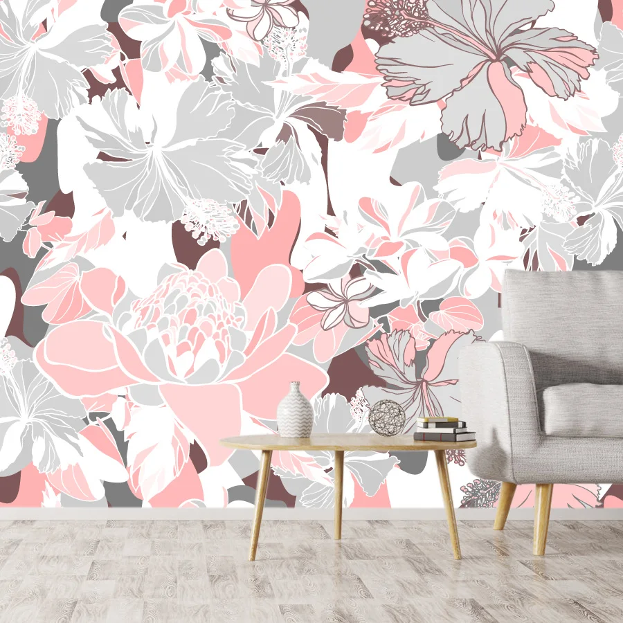 

Self Adhesive Custom Accept Floral Nordic Wallpapers for Living Room Girls Contact Walls In Rolls Paper Home Decor Background