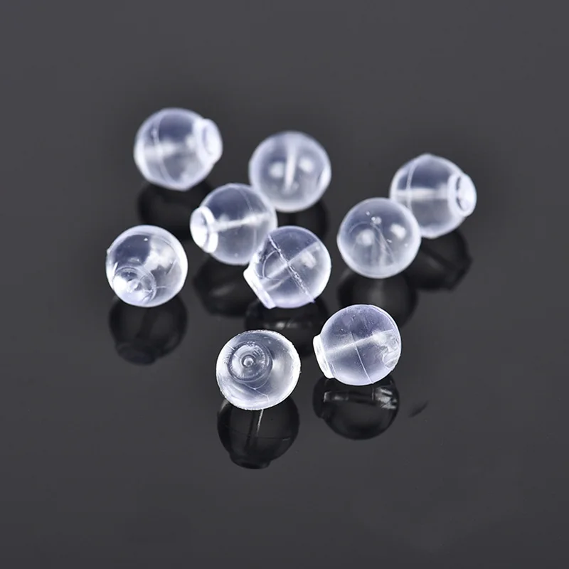 Rubber Earring Backs Silicone Round 200-2000Pcs Ear Plug Blocked Caps Earrings  Back Stoppers For DIY Earrings Jewelry Making