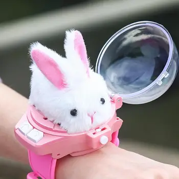 Pink Bunny Remote Control Car Toy Mini Watch RC Car Animal Rabbit Rechargeable Fun Game Interactive Toy For Girl 2.4G 1