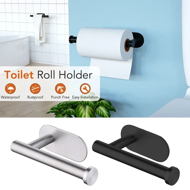 Punch-free Paper Towel Holder Stainless Steel Kitchen Under Cabinet Roll  Rack Gold Black Bathroom Wall-mounted Tissue Hanger - AliExpress