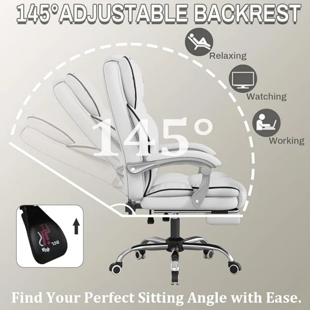 Office Chair with Foot Rest Reclining Gaming Chairs High Back Computer Chairs Executive Desk Chair Ergonomic Office Chairs 4