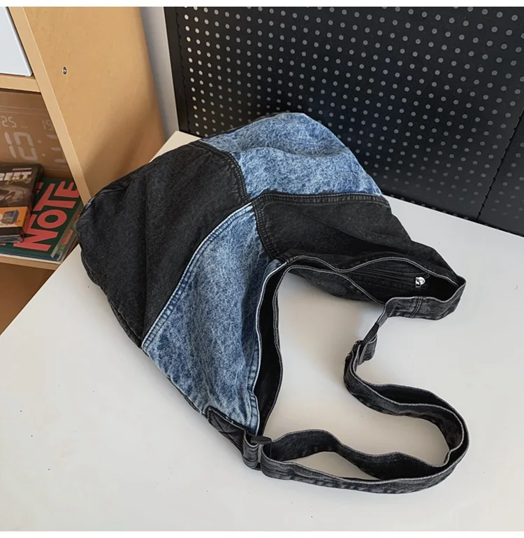 

Denim Cloth Bag 2023 New Eco Reusable Ladies Handbags Canvas Shopping Travel Shoulder Bags Unisex Jeans Crossbody Bag Shoppers