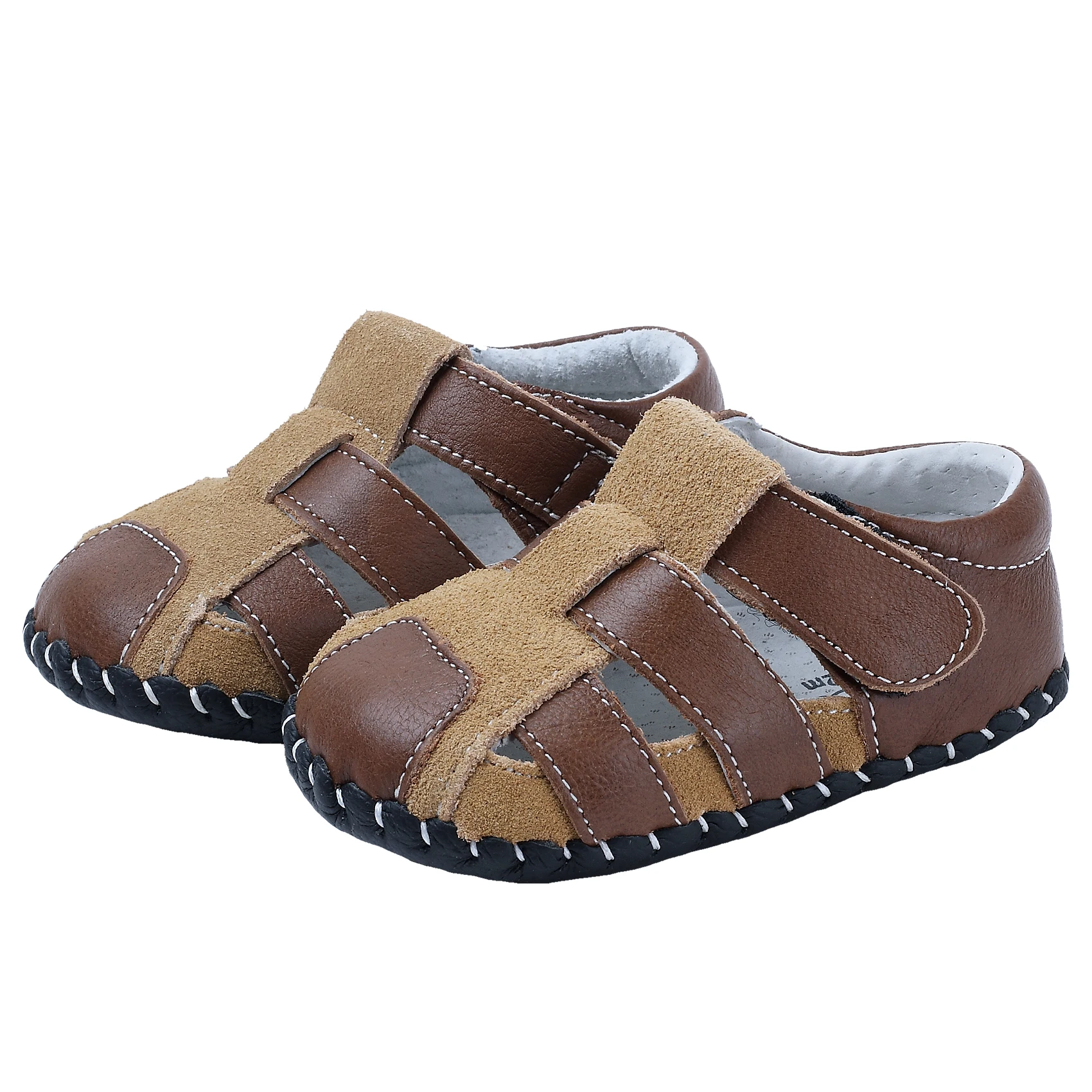Baby Boys Girls Summer Genuine LeatherSandals Toe Protection Soft Bottom Non-slip Toddler Shoes