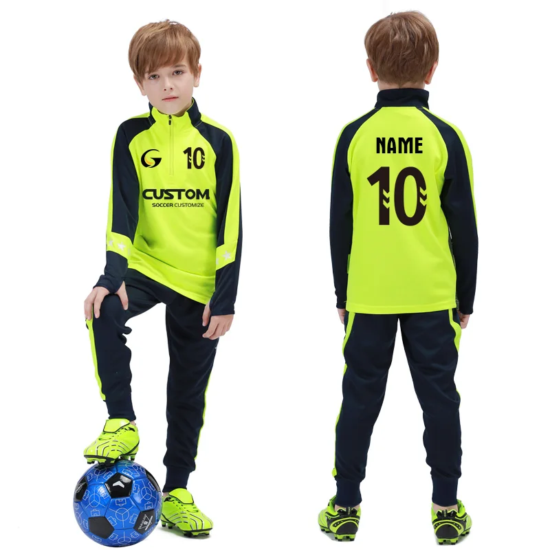 Football Uniform Boys Soccer Tracksuit Kids Football Tracksuit Warm Flecce Training Soccer Sportswear Football Uniform For Children