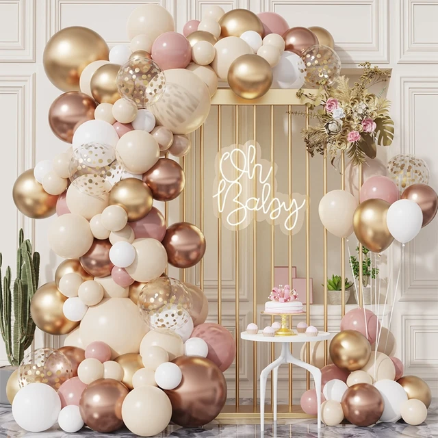 Kit d'arche de guirxiété de ballons rose et or pour filles, décoration de  fête de 1er anniversaire, mariage d'enfants, baby shower, ballon d' anniversaire - AliExpress