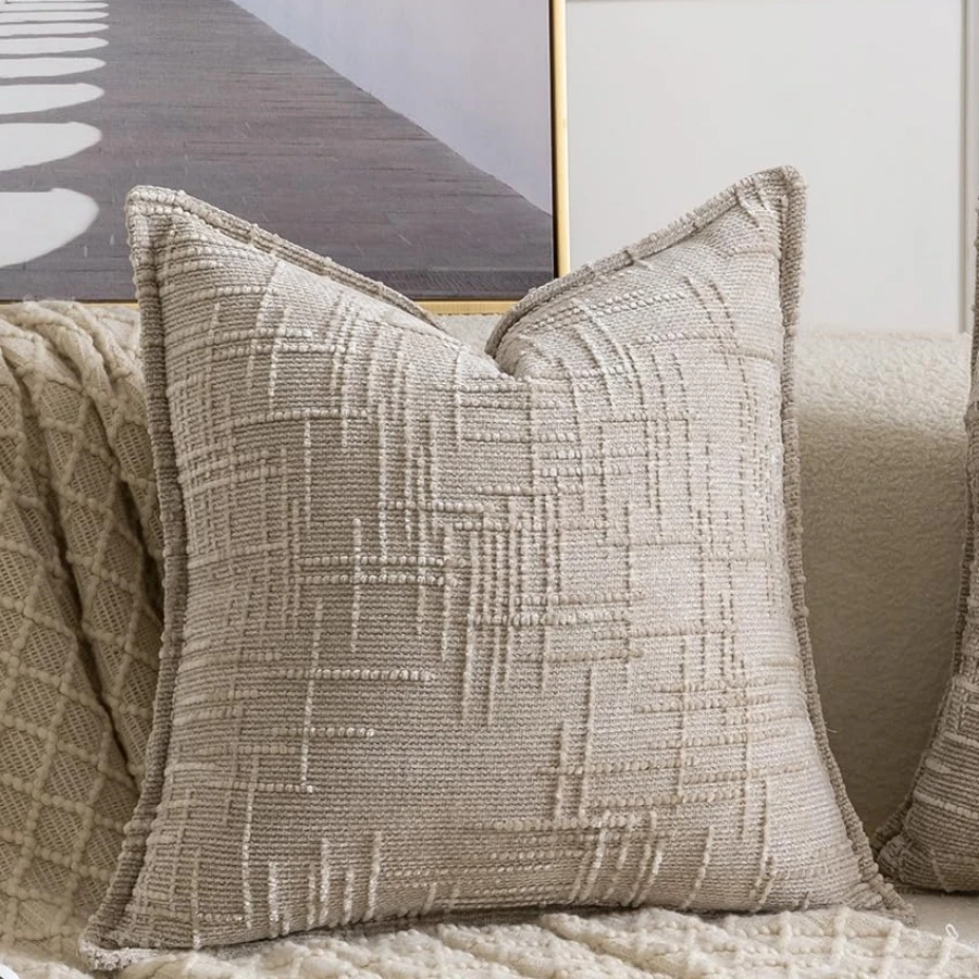 Elegant Soft Decorative Pillowcase - 45x45cm Throw Pillow Cover for Home Decor in Neutral Tones