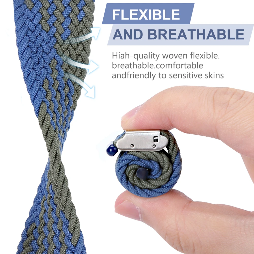 Breathable Braided Nylon Watch Strap - Versatile Replacement Bracelet Accessory