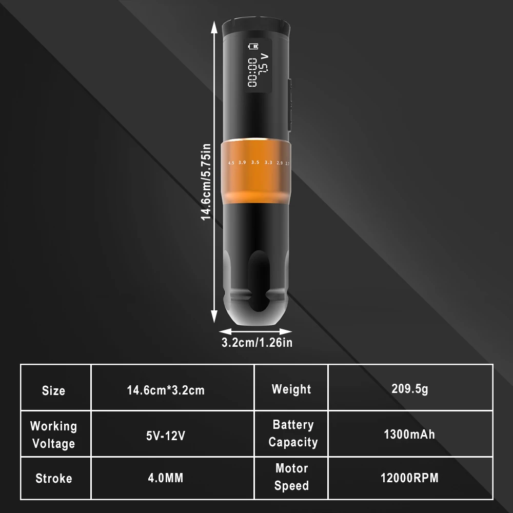 Kit completo per tatuaggi Kit macchina per tatuaggi Wireless corsa regolabile 2.7-4.5Mm cartuccia per tatuaggi Mix penna per tatuaggi per tatuatori - immagine 6