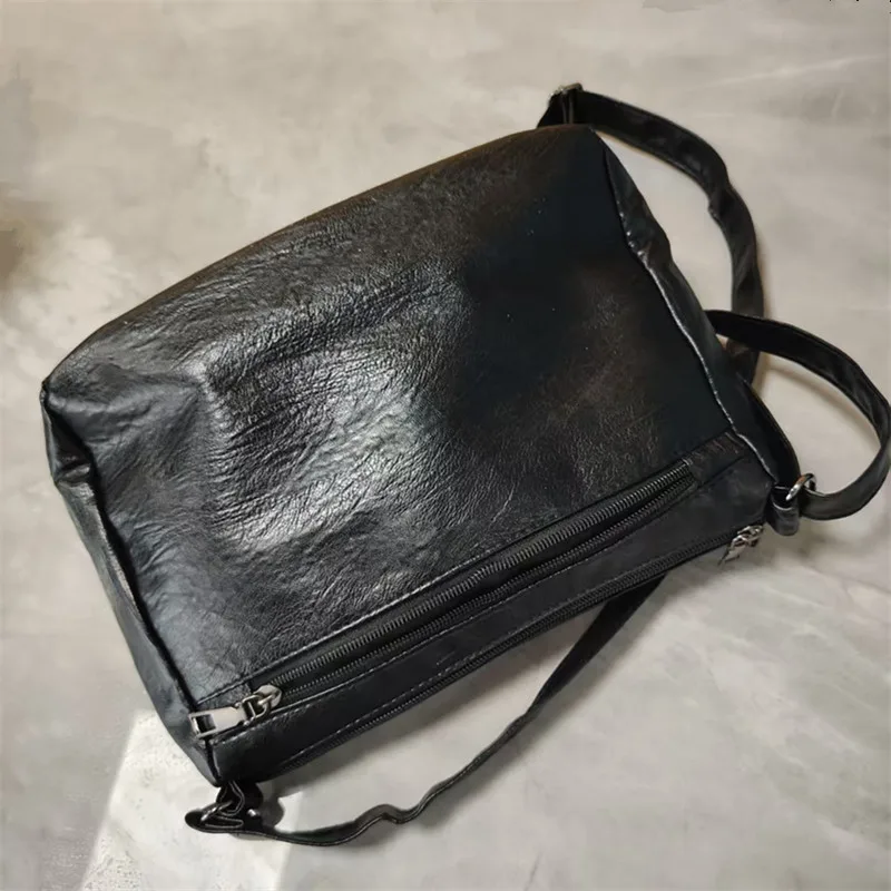 Top Quality Four Layer Zipper Leather Shoulder Crossbody Bag with Inner Zipper Pocket, Suitablefor Daily Use, Work Party Travel