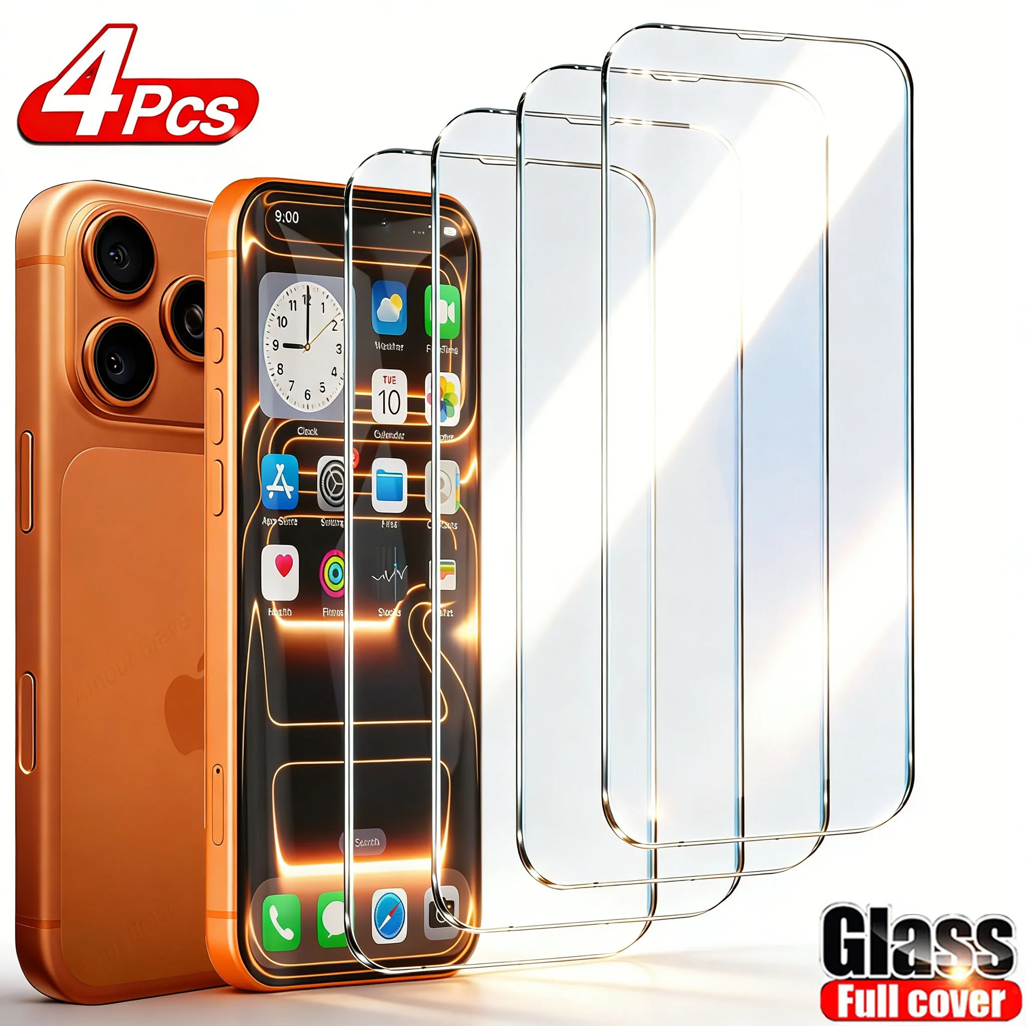 Premium Tempered Glass Screen Protector Set - 4 Pack
