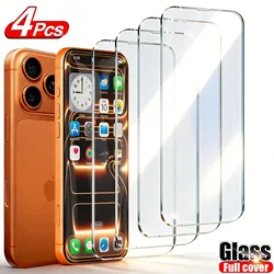 Premium Tempered Glass Screen Protector Set - 4 Pack - 4 Pieces (For iPhone 16 Pro)