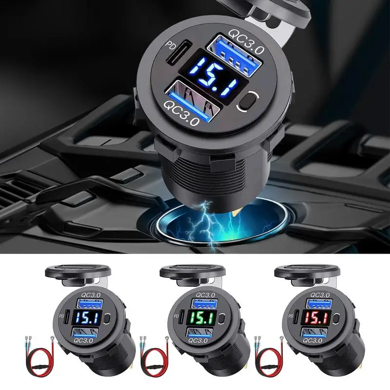 

Автомобильное зарядное устройство QC 3,0, 66 Вт, с 3 портами