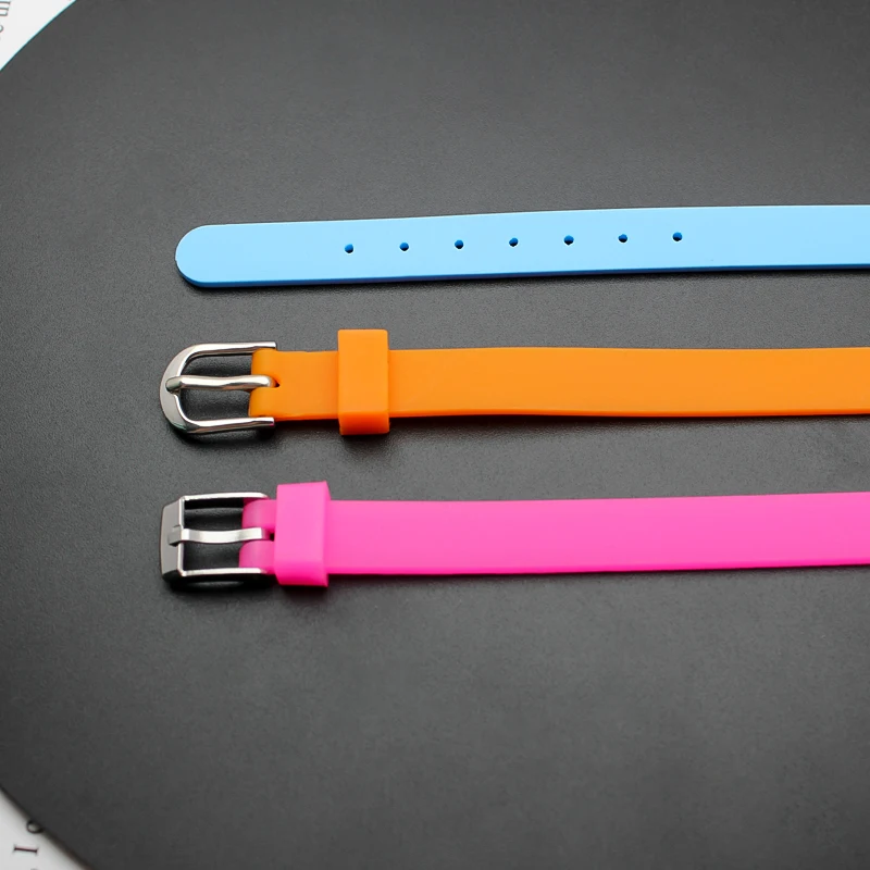 Wholesales 10pcs Colorful 8mm Silicone Wristband 8x210mm DIY Accessories Bracelet Fit 8mm Slide Charms Letters 2