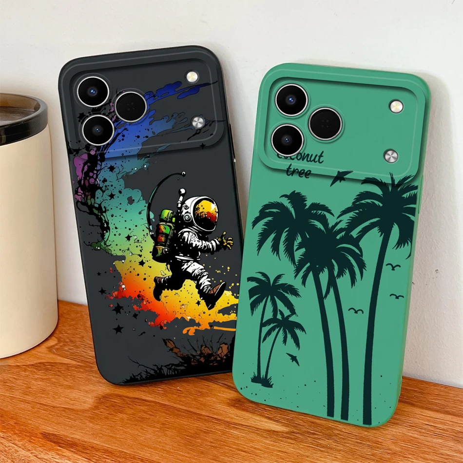 Funny Cartoon Animals Lens Protection Soft Liquid Silicone Back Cover Case