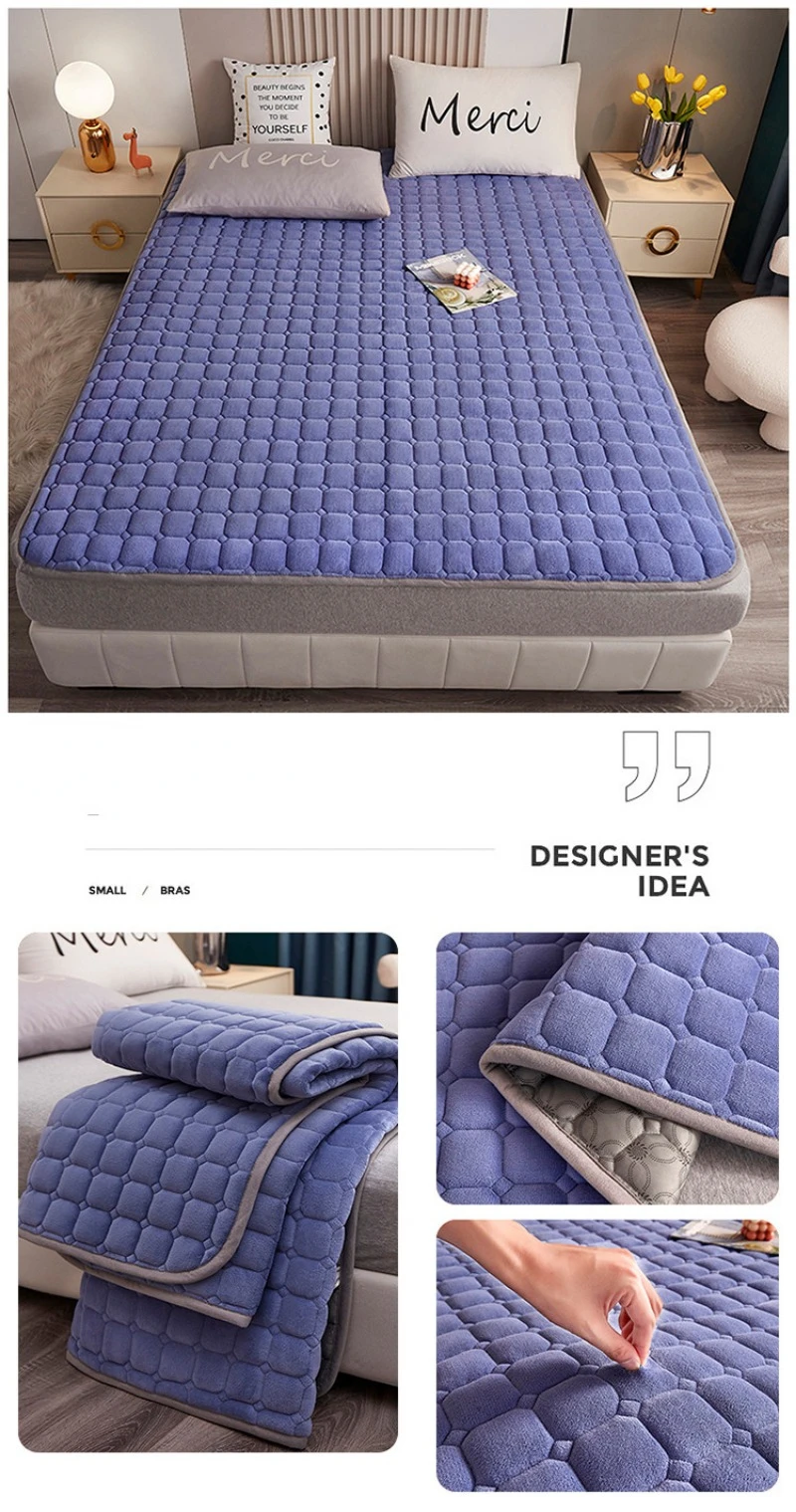 Description Picture 4 of itemMilk Velvet Warm Mattress with Anti Slip Silicone Particles Thickened Cotton Pad Home Tatami Mats Student Dormitory Room Decor