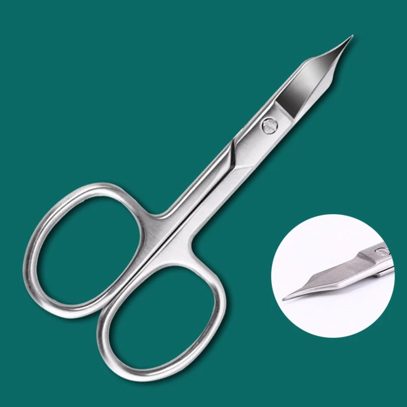 Stainless Steel Curved Nail Scissors Eyebrow Nose Hair Scissors