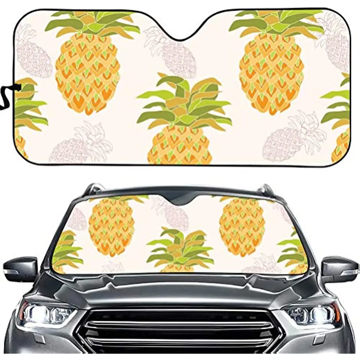 

Windshield Sunshade Cute Universal Foldable Personalized Auto Car Sun Shade UV Protection for Car SUV Trucks Pineapple