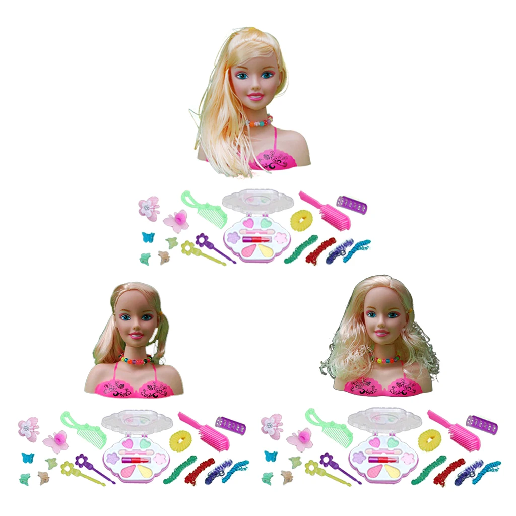 Up Set Doll Styling Head With Cosmetics And Accessories Playset