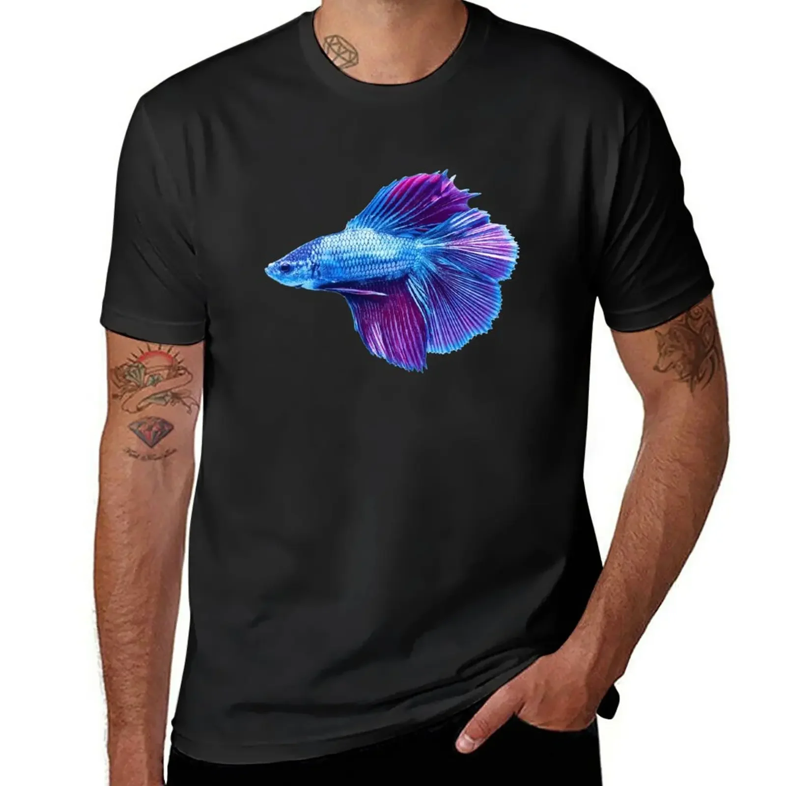 

Emerald Blue Betta Siamese Fish T-Shirt cute clothes vintage clothes anime clothes fitted t shirts for men